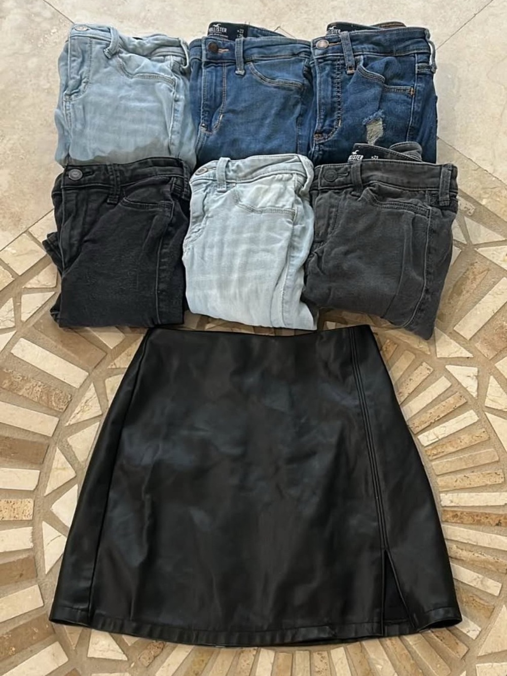6 Pairs of Hollister Jeans + Hollister Skirt